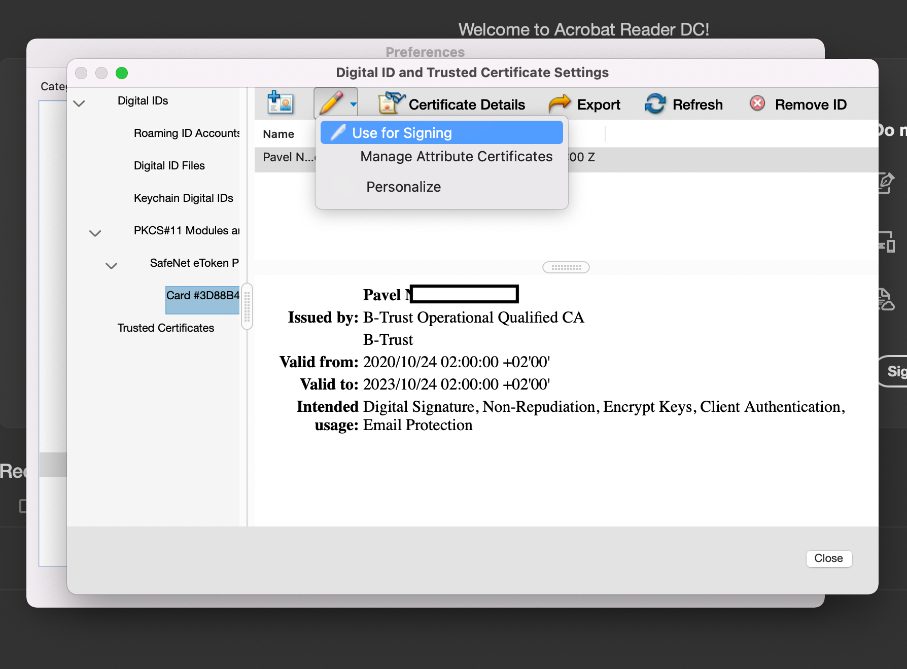 Installation of B-Trust e-signature on MacBook M1, macOS Monterey